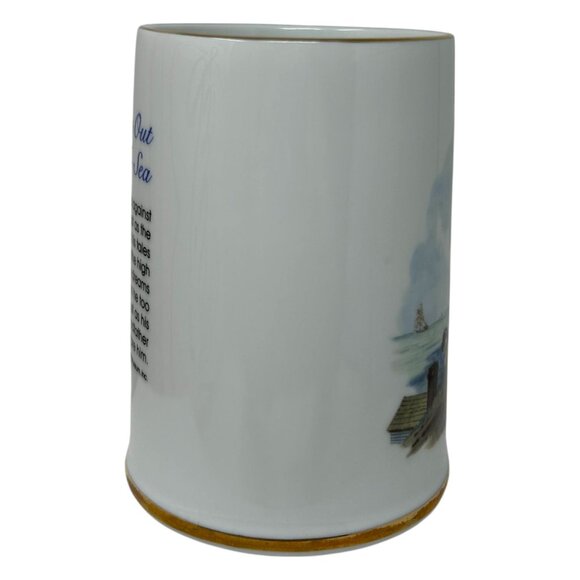 Norman Rockwell "Looking Out To Sea" Ceramic Mug With Gold Trim 1985 - Picture 7 of 12